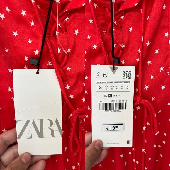 NWT ZARA Red Star Lace-Up Bodysuit S - Picture 11 of 14